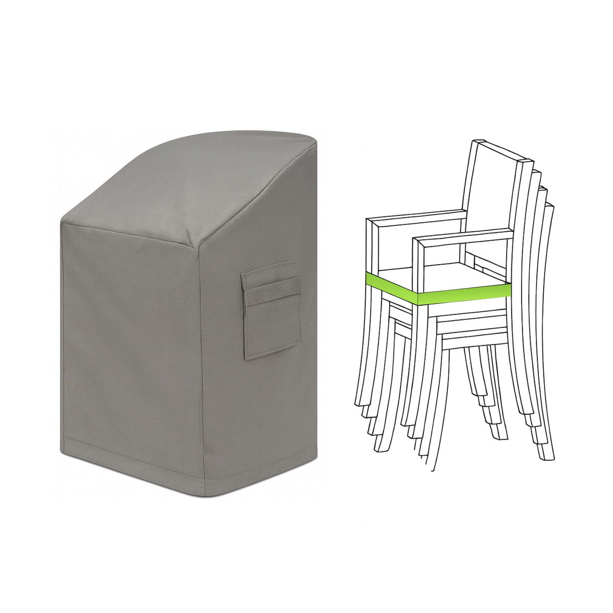 Custom Stackable Chair Cover - front view - view 2