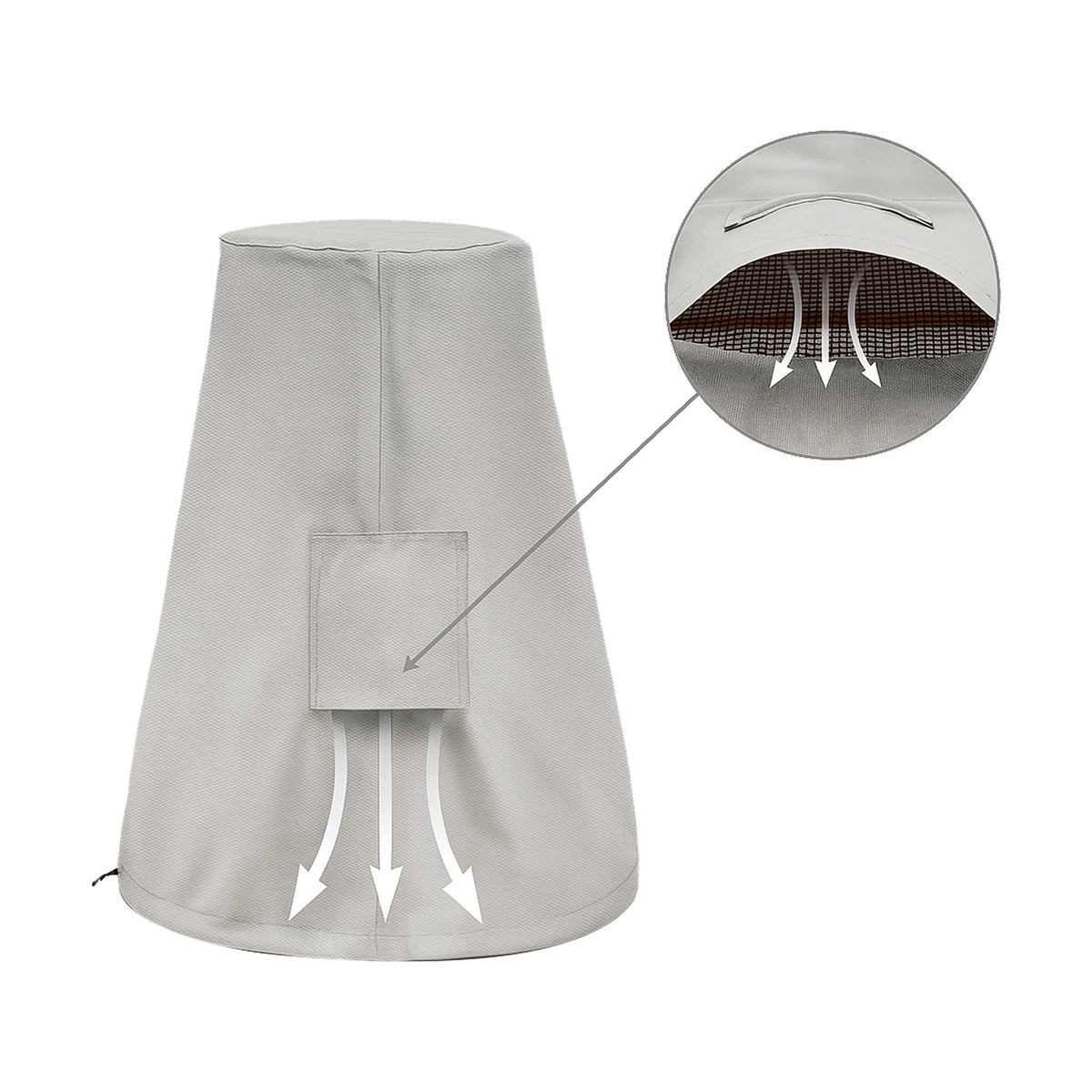 Custom Tapered Modern Chiminea Covers - detail view - view 4