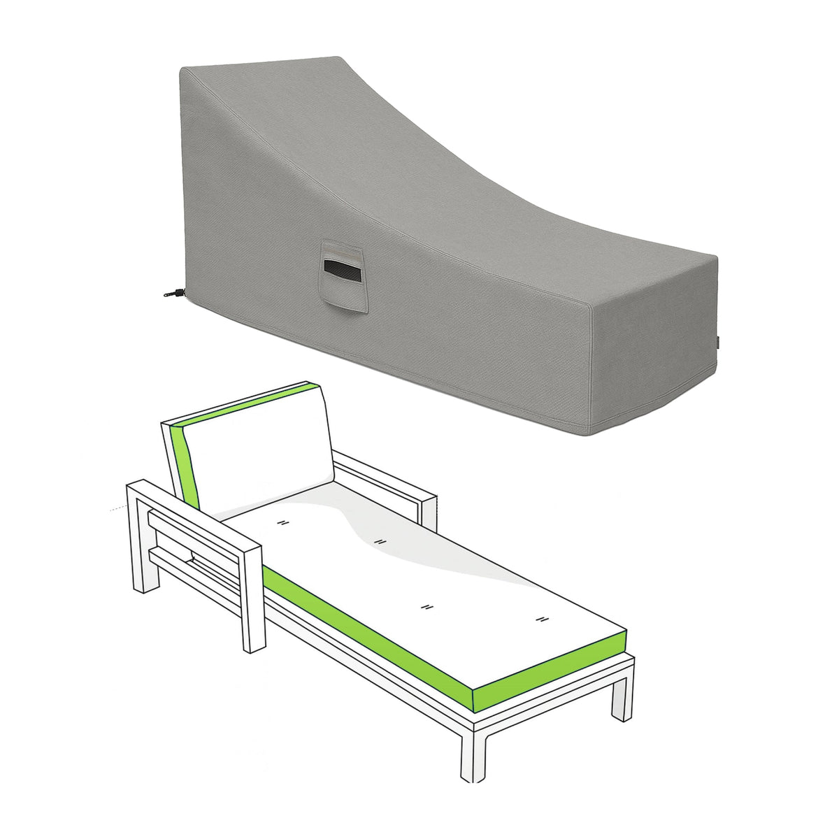 Custom Classic Chaise Lounge Cover - front view - view 2