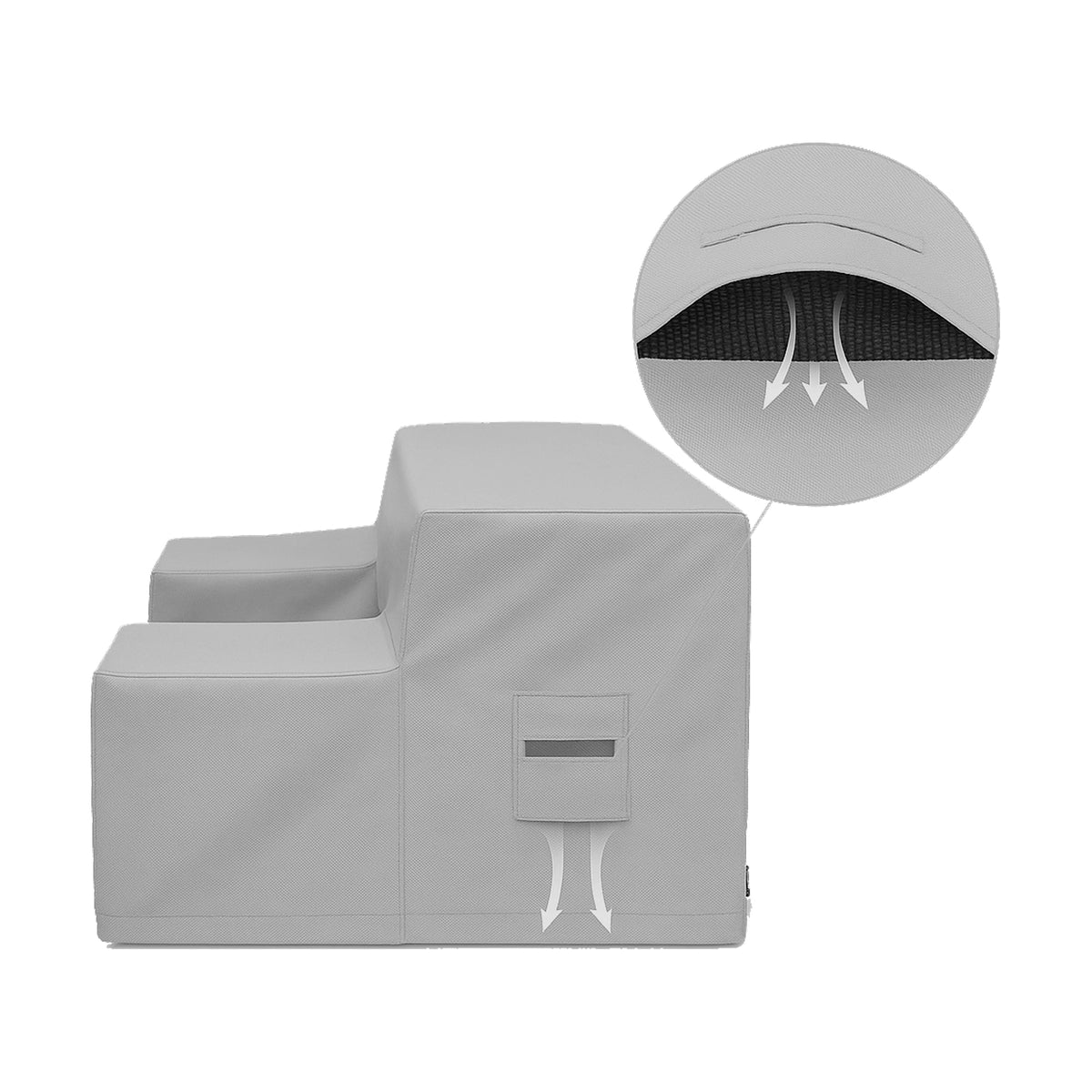 Custom U shaped Couch Covers - Style 2 - side view - view 4