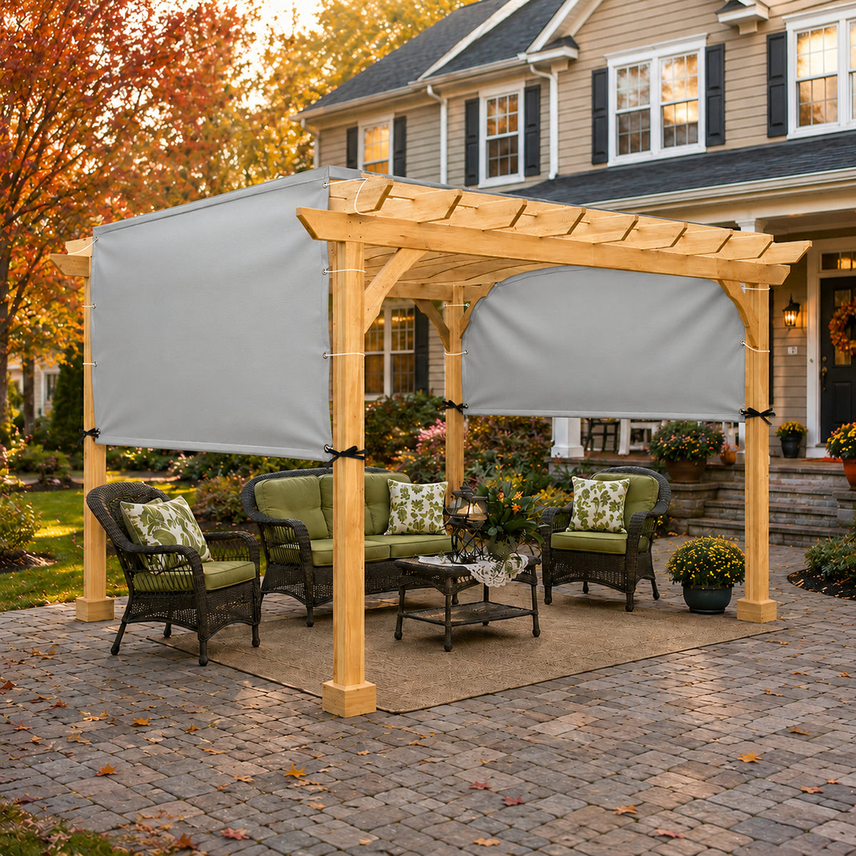 Custom Waterproof Pergola Cover - Style 2