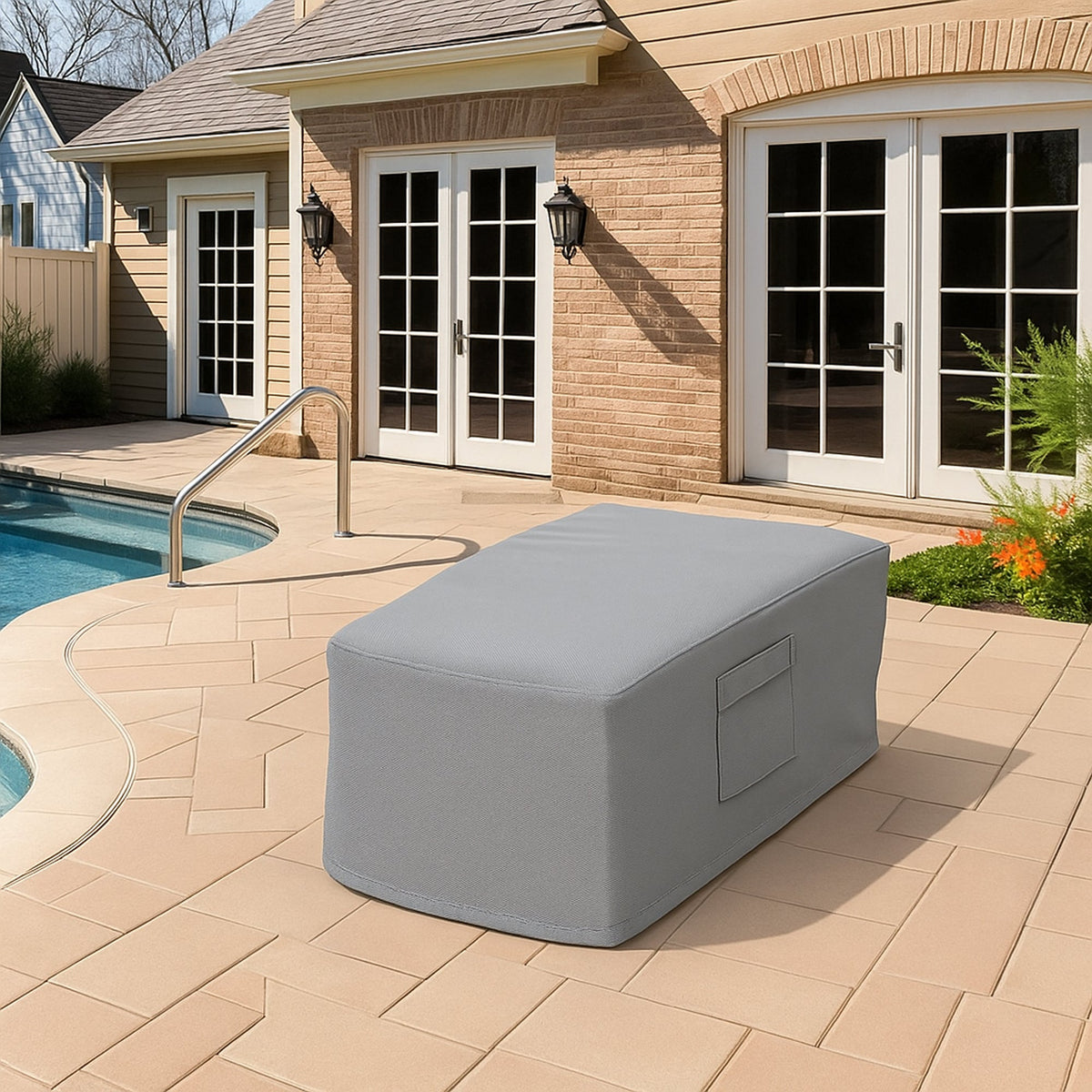 Custom Wedge Ottoman Cover - detail view