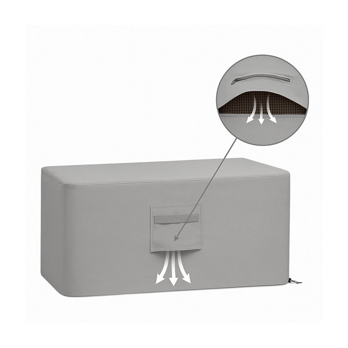 Custom Wedge Ottoman Cover - front view - view 4