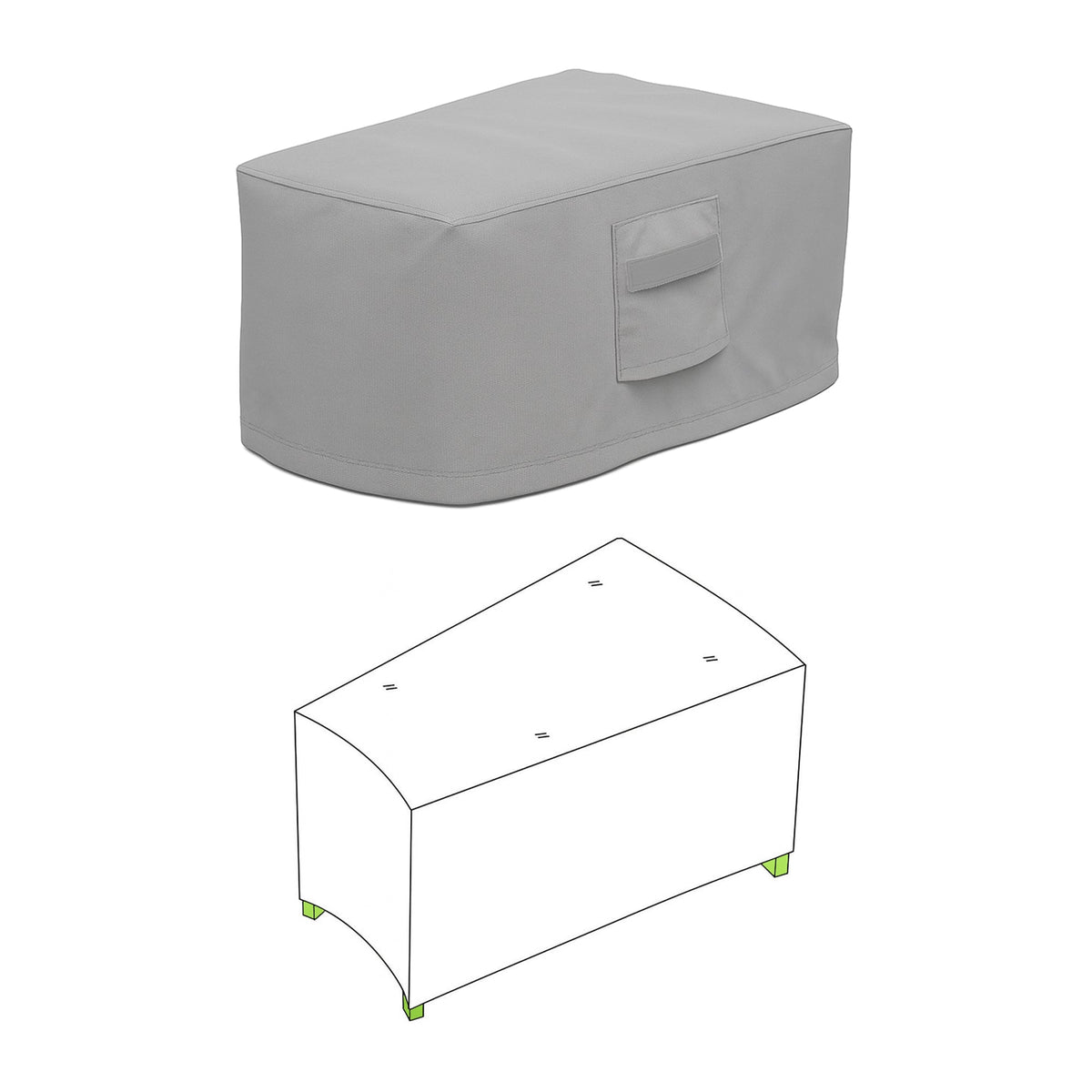 Custom Wedge Ottoman Cover - front view - view 2
