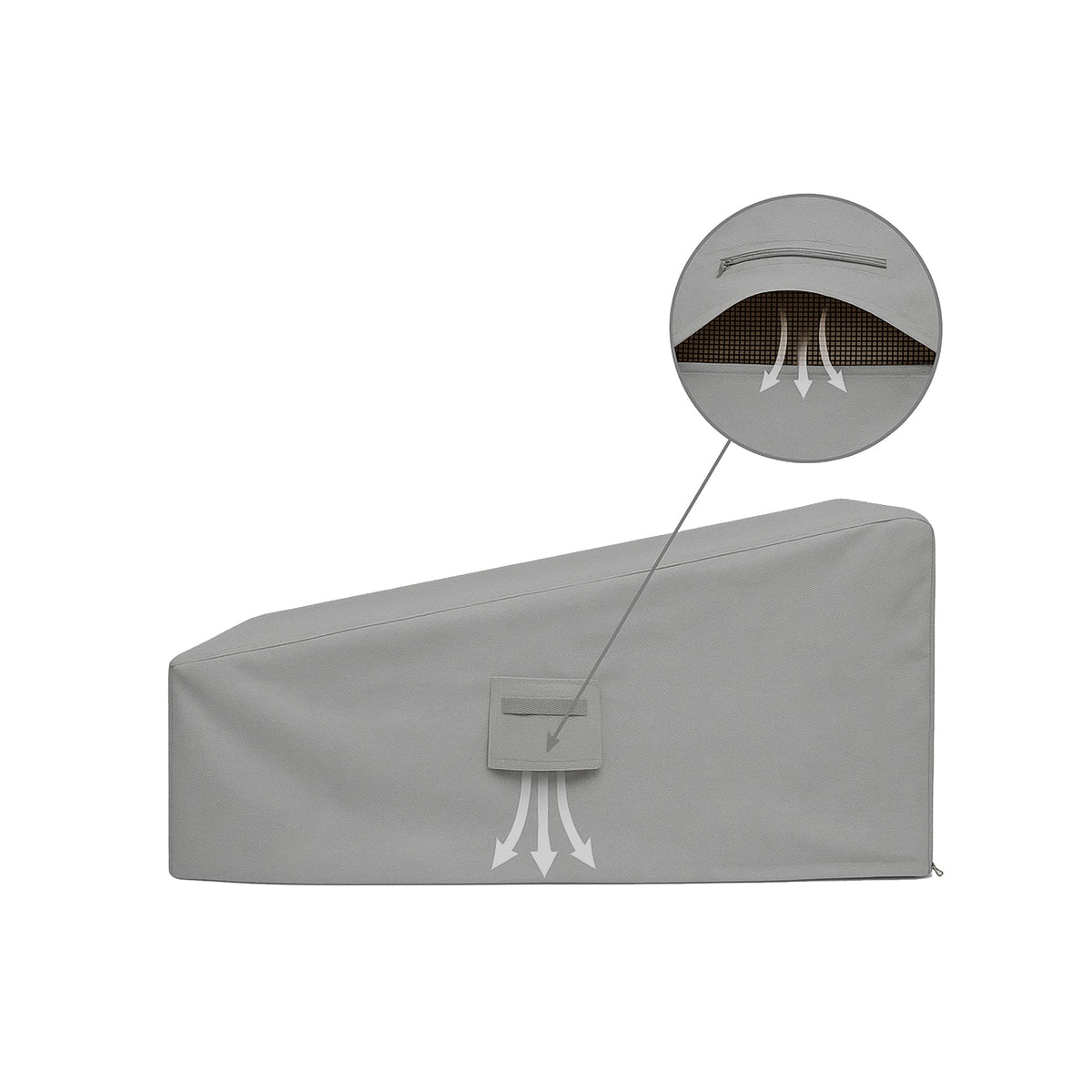 Custom Wheeled Double Chaise Lounge Cover - detail view - view 4