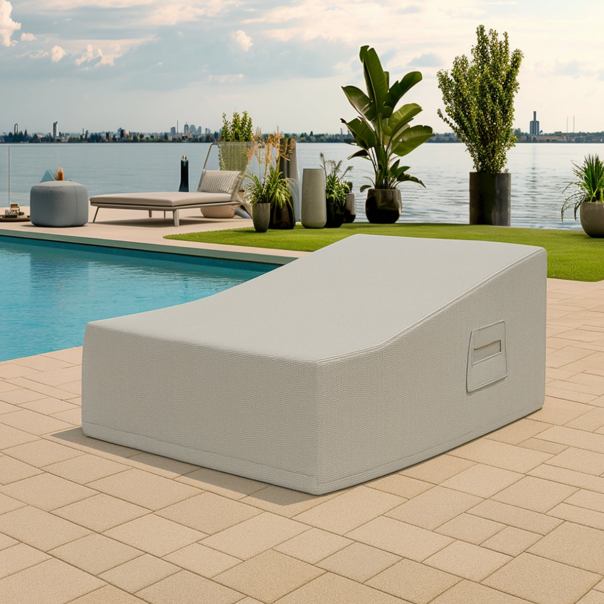 Custom Wooden Outdoor Daybed Cover - detail view