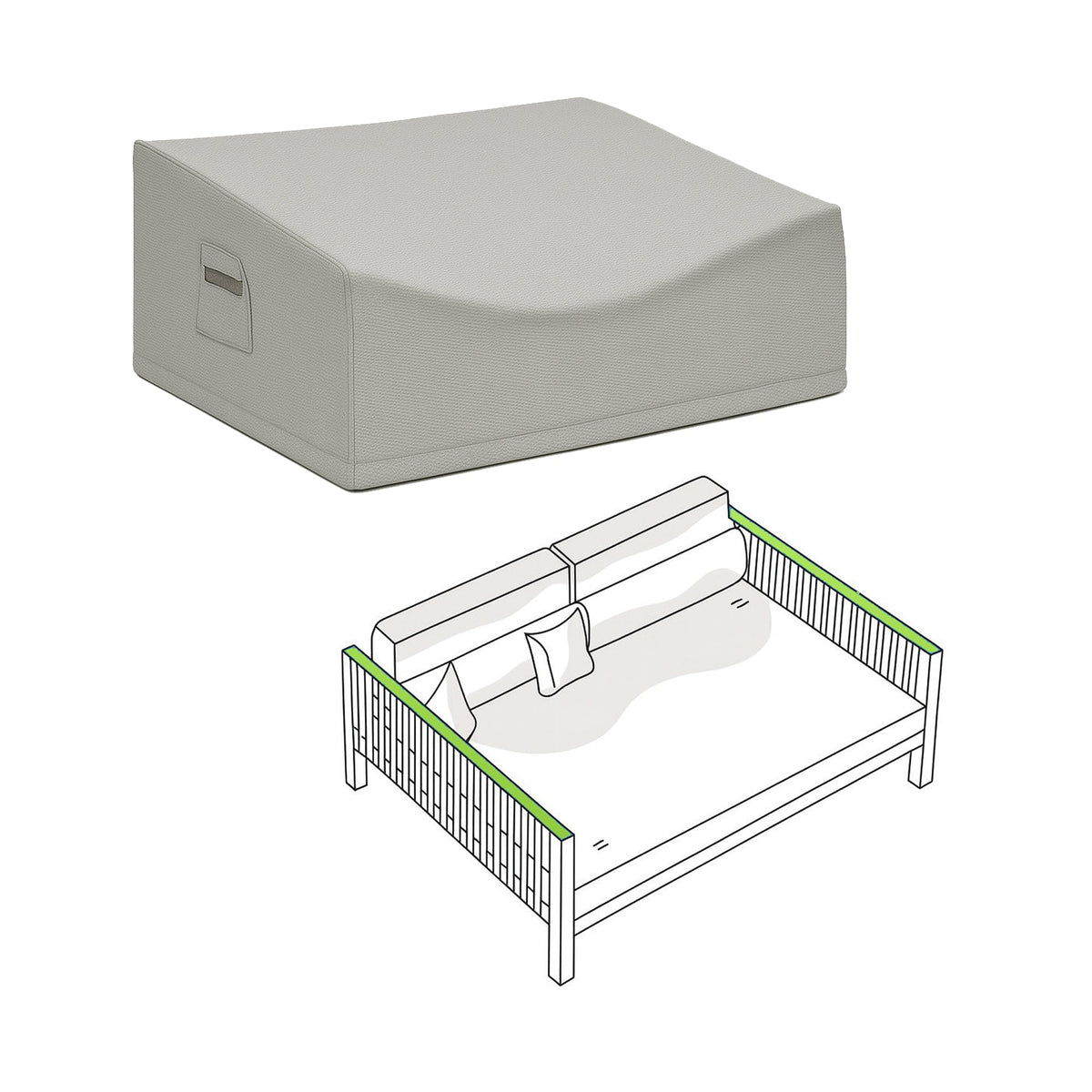 Custom Wooden Outdoor Daybed Cover - front view - view 2