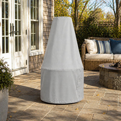 Custom Antique Bronze Chiminea Cover - alternate view