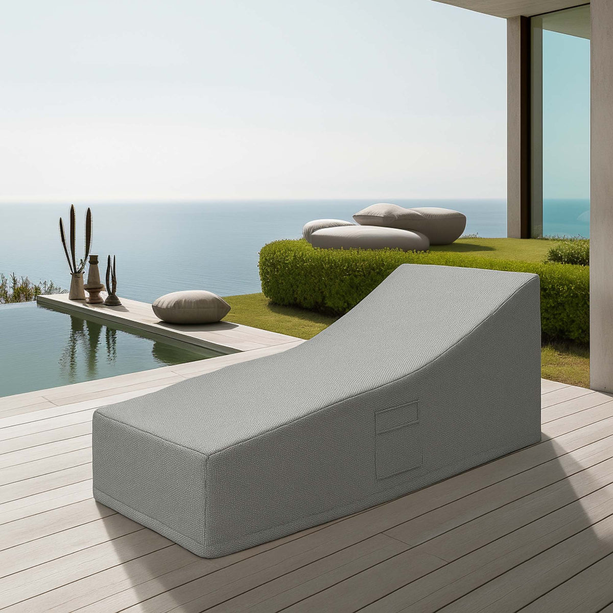 Custom Curved Chaise Lounge Cover