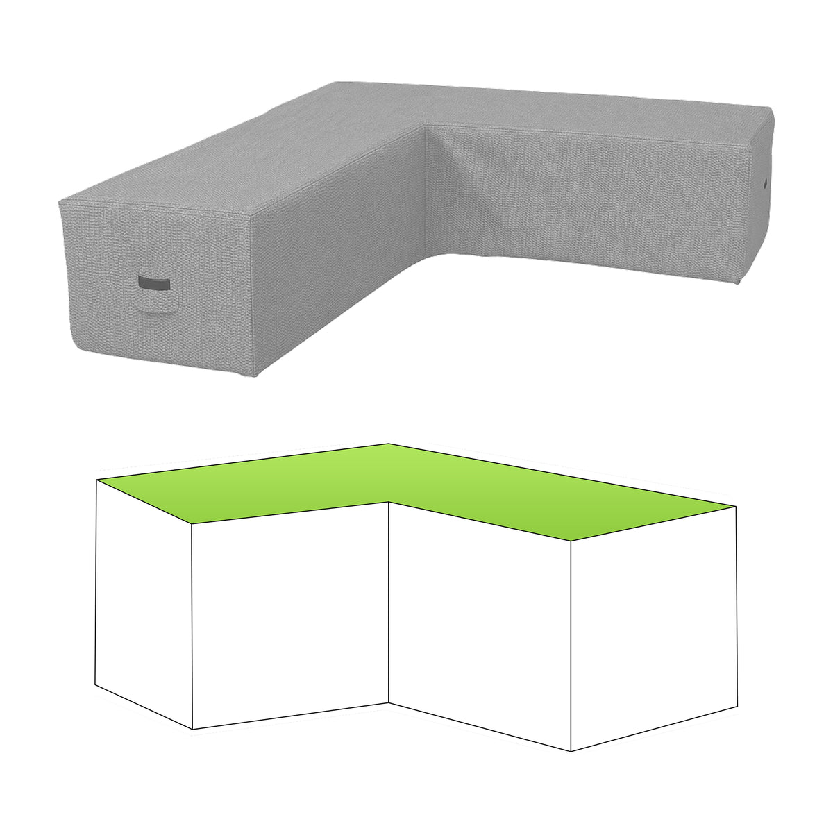 Custom L Shape Covers - front view