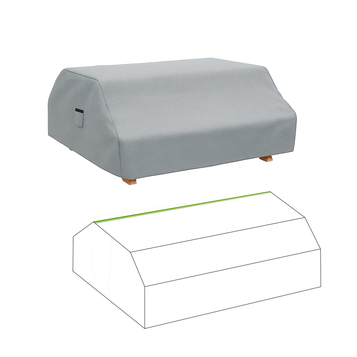 Custom Trapezoidal Prism Shaped Covers - front view