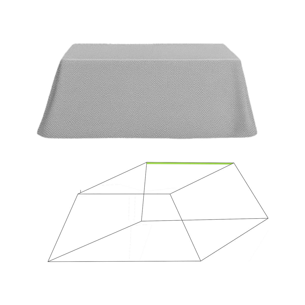 Custom Trapezoidal Shape Covers - front view