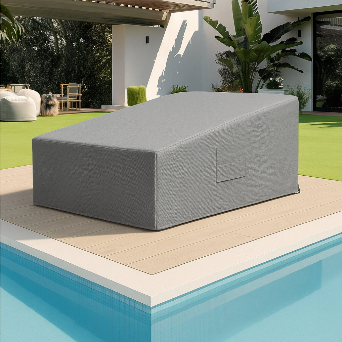 Custom Dual Adjustable Chaise Lounge Cover - detail view