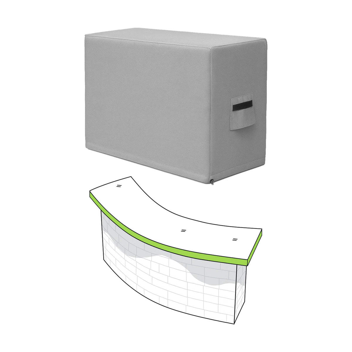 Custom Curved Bar Island Cover - custom fit protective cover - view 2
