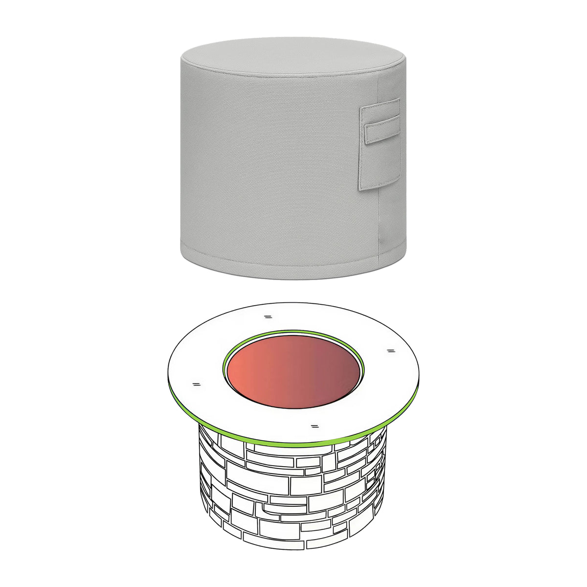 Custom Fire Column Cover - Style 4