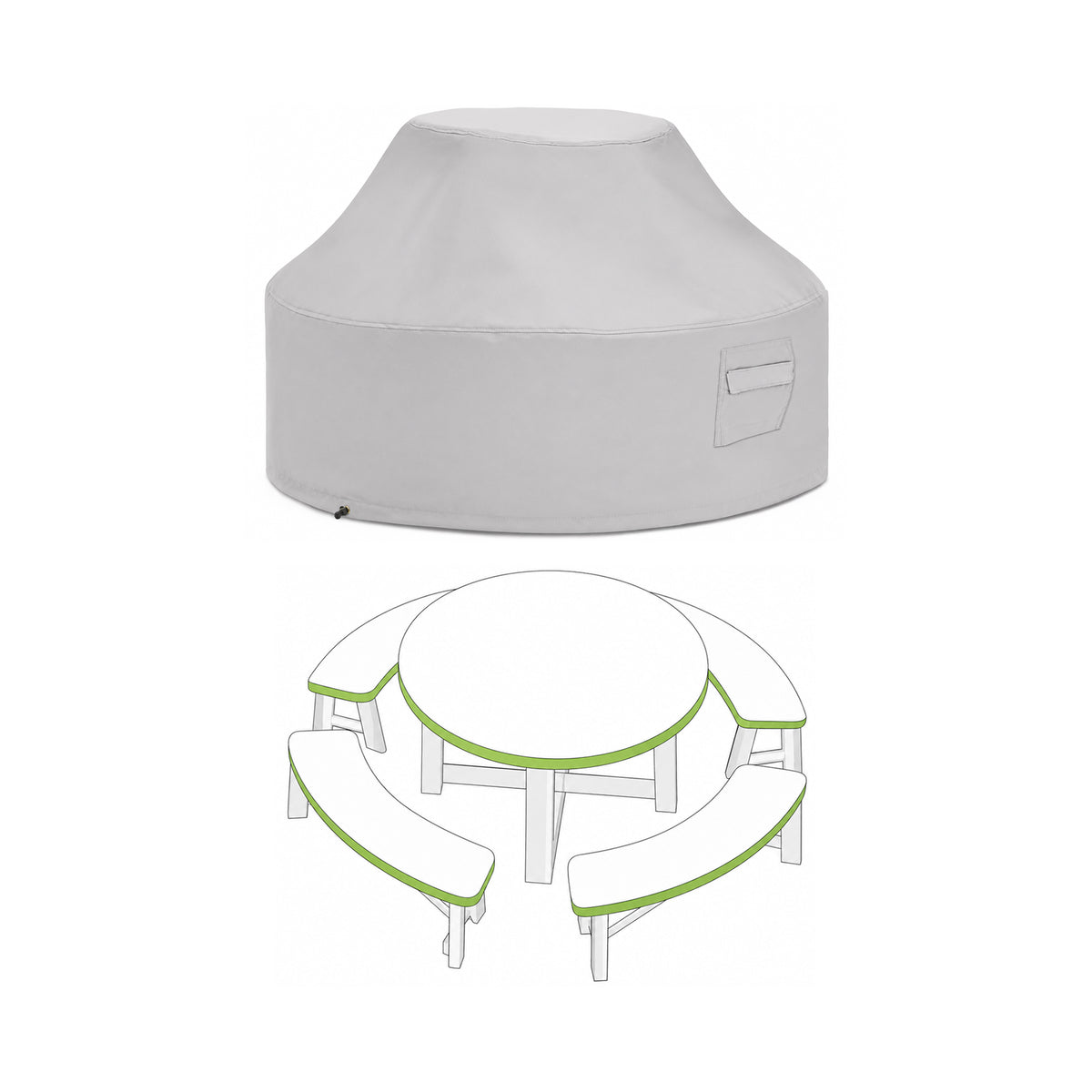 Custom Picnic Table Cover - Round