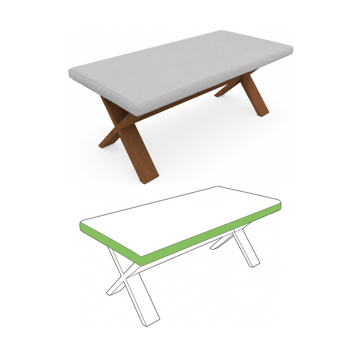 Custom Rectangular Table Top Cover