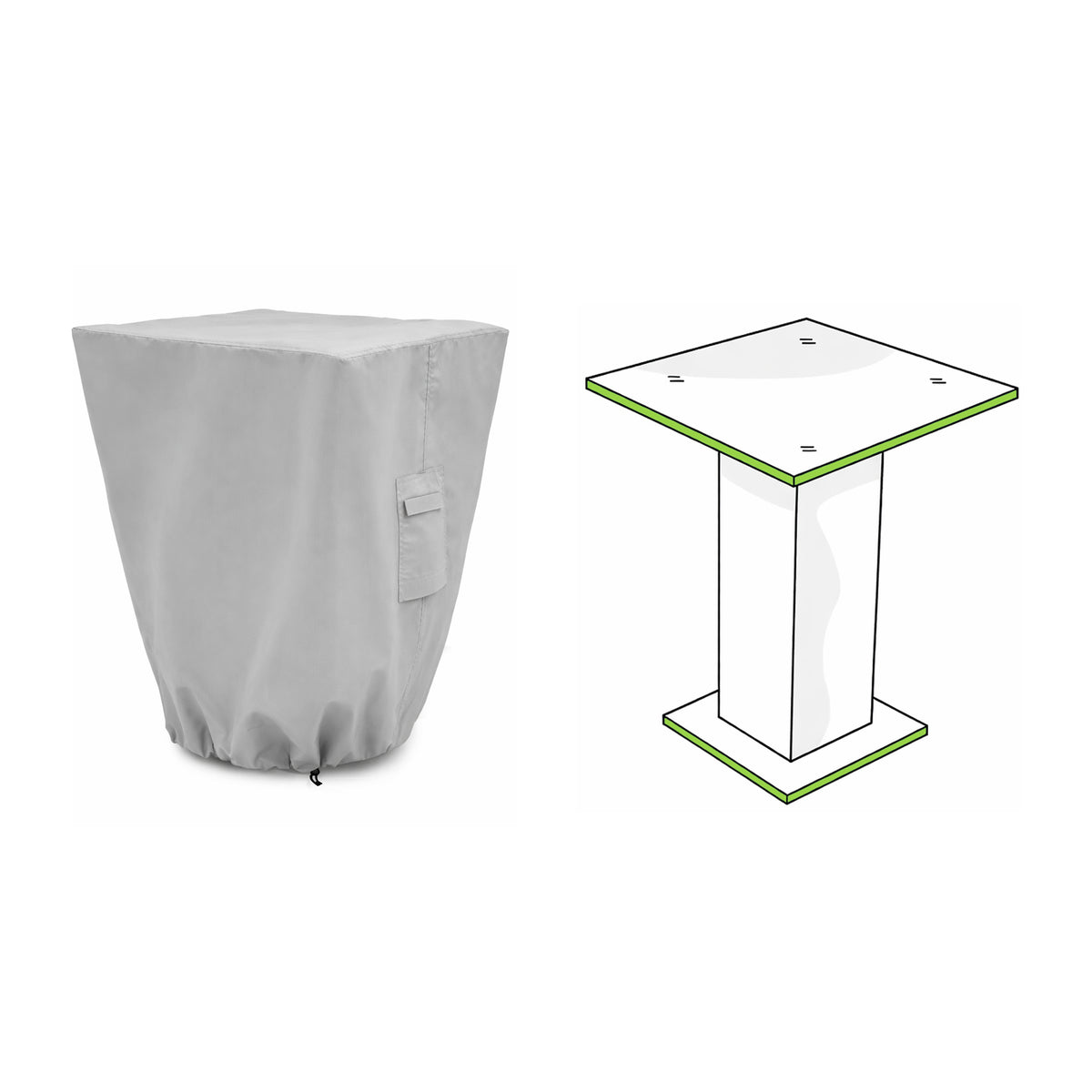 Custom Pedestal Bar Table Cover - Style 1 - custom fit protective cover - view 2
