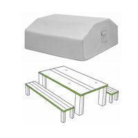 Custom Square/Rectangle Dining Table & Bench Set Cover - custom fit protective cover