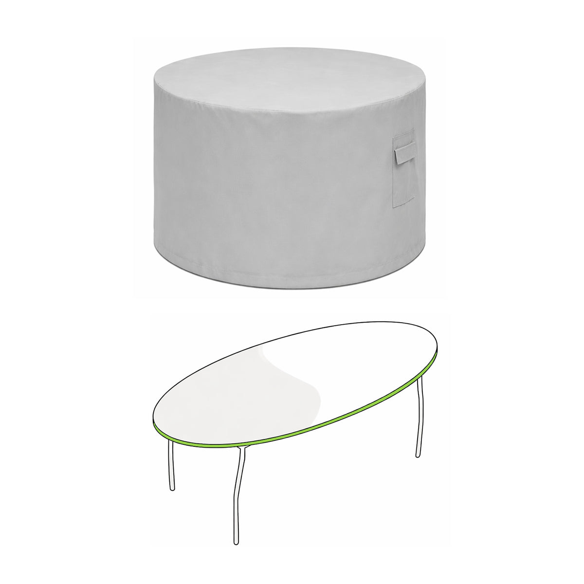 Custom Oval Table Cover - custom fit protective cover - view 2