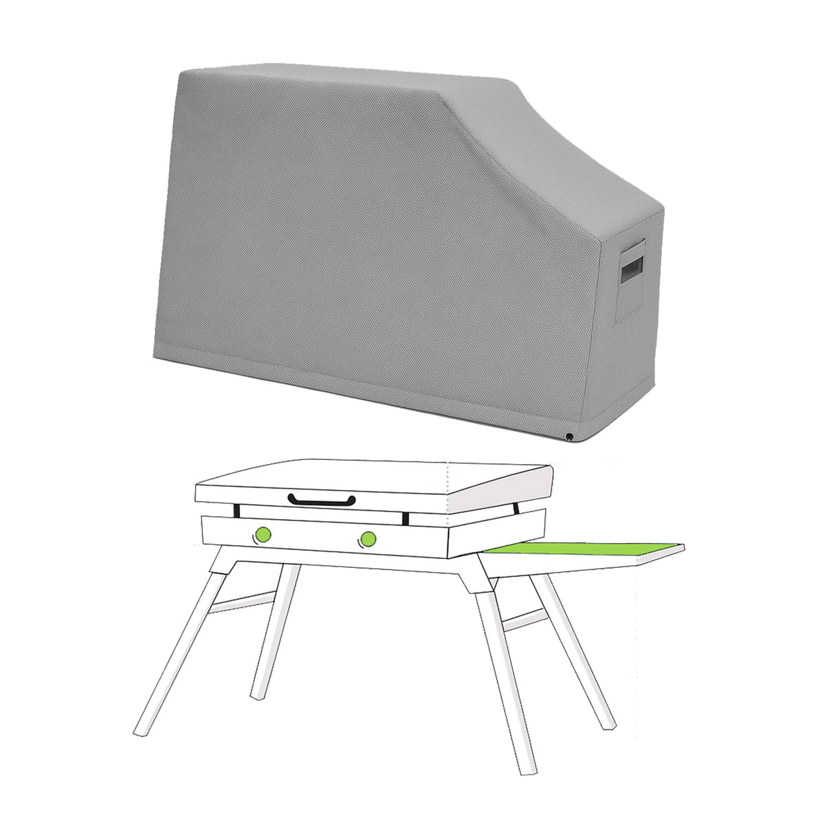 Custom Griddle Cover - Style 2 - custom fit protective cover - view 2