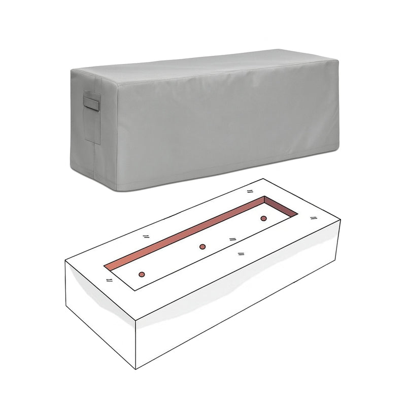 Custom Rectangular Fire Pit Cover - Style 2 - Hover Image