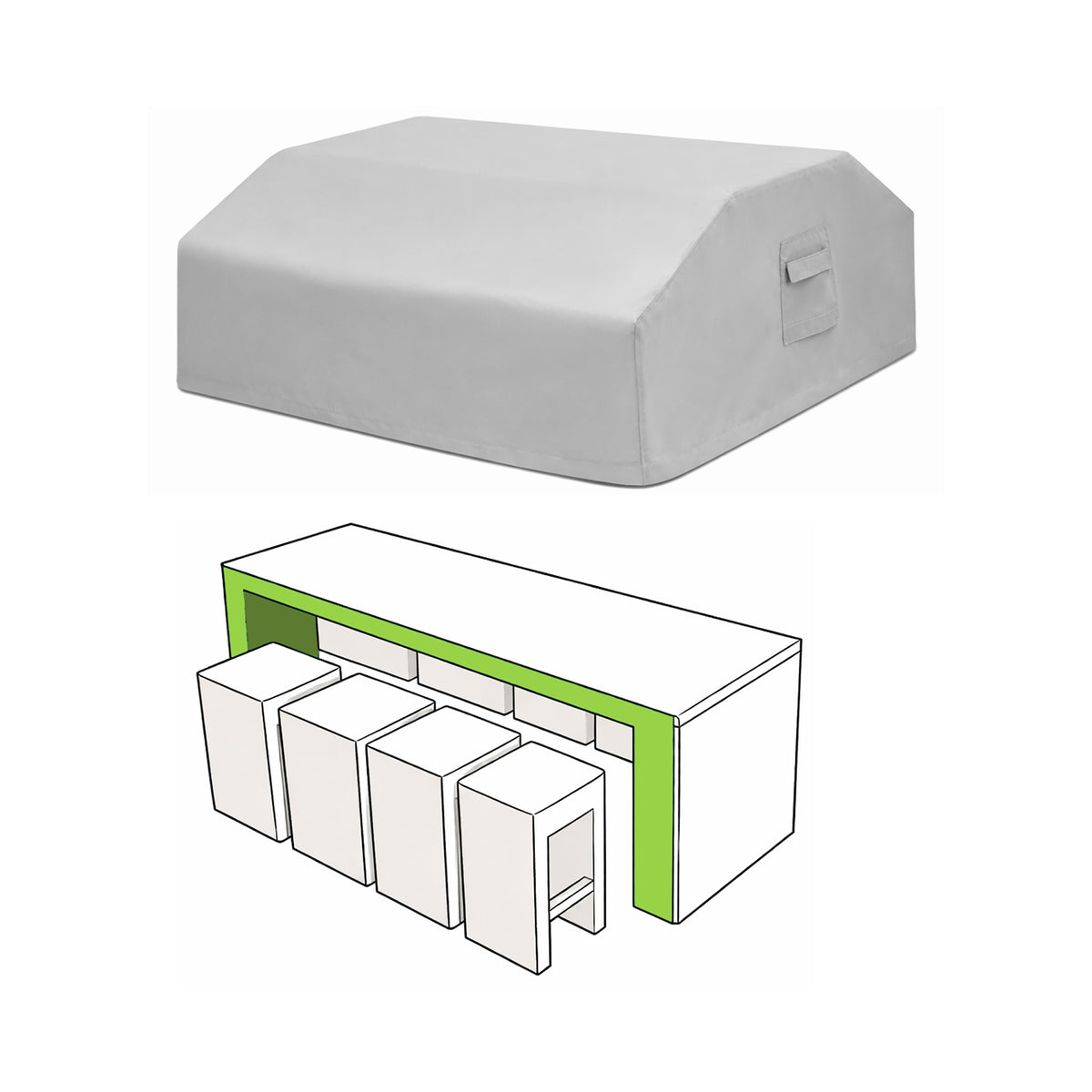 Custom Bar Table & Stool Set Cover - custom fit protective cover - view 2