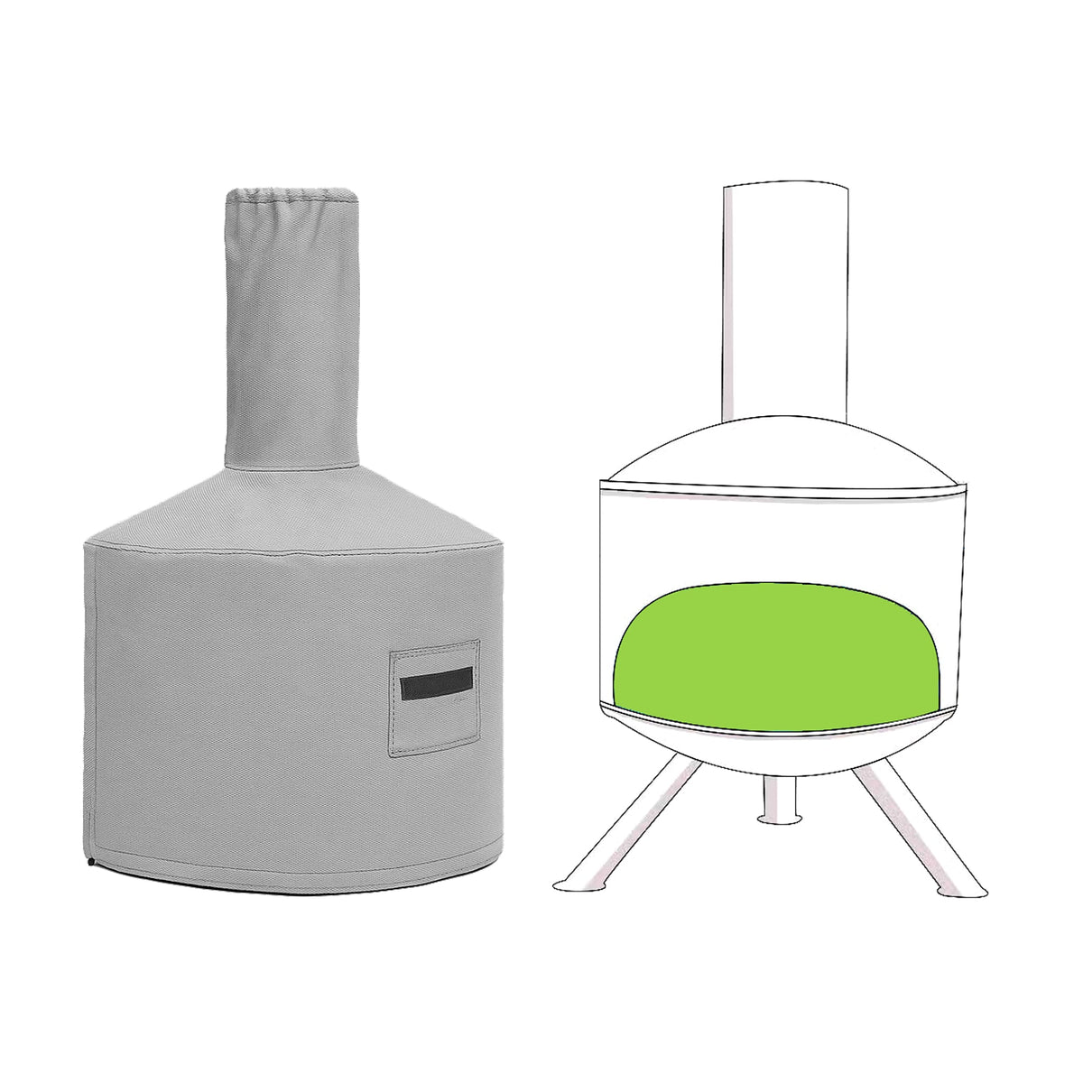 Custom Modern Chiminea Covers - custom fit protective cover - view 2