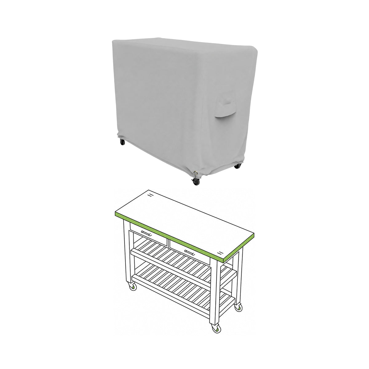 Custom Kitchen Island Cart Cover