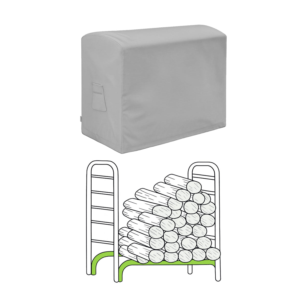Custom Compact Firewood Rack Covers - custom fit protective cover - view 2