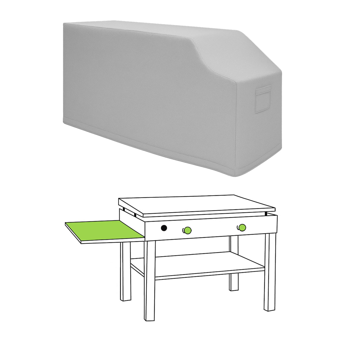 Custom Griddle Cover - Style 3 - custom fit protective cover - view 2