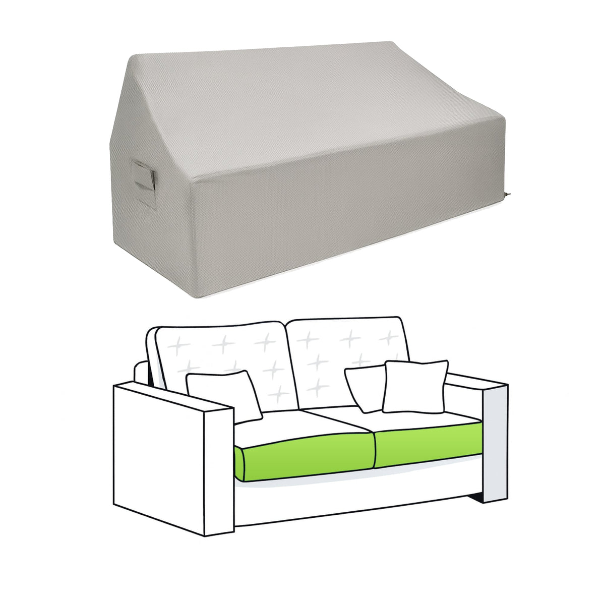 Custom Outdoor Couch and Loveseat Covers - custom fit protective cover - view 2