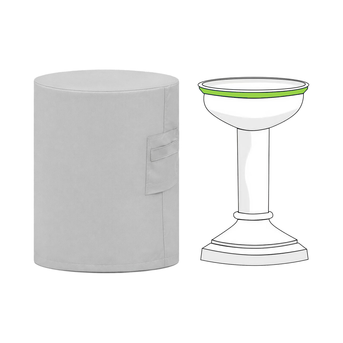 Custom Bird Bath Cover - custom fit protective cover - view 2
