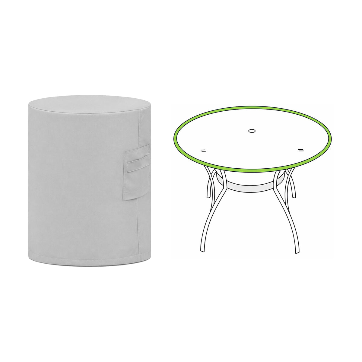 Custom Round Table Cover - custom fit protective cover - view 2