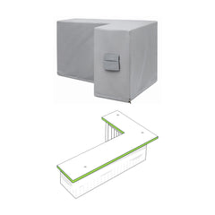 Custom L Shape Outdoor Bar Island Cover - Style 1