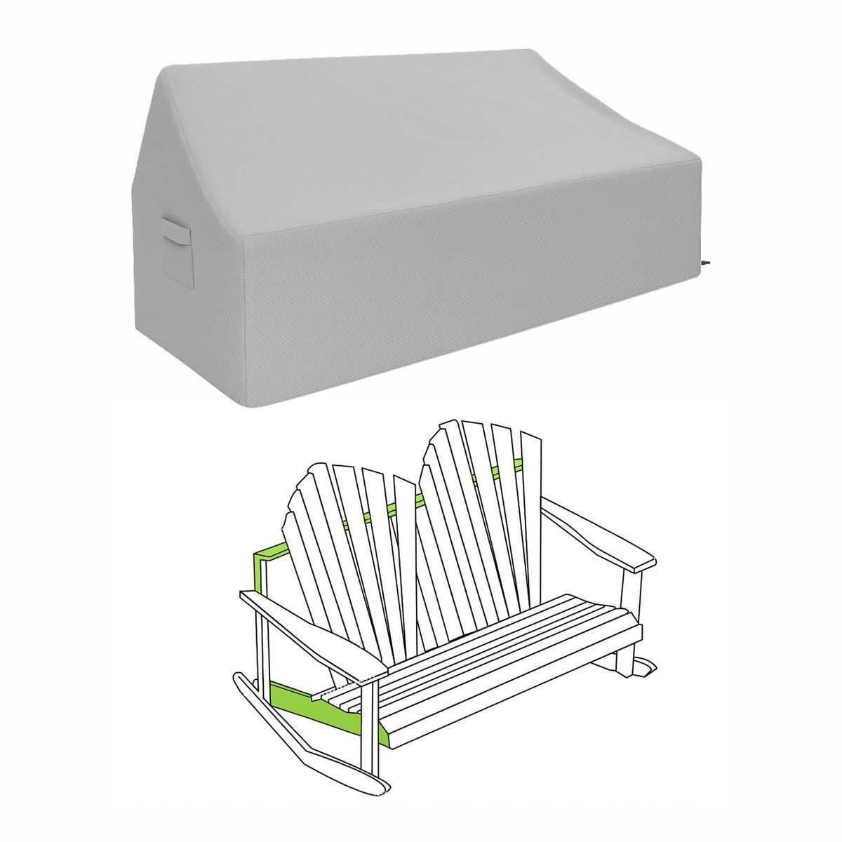 Custom Double Adirondack Chair Cover - custom fit protective cover - view 2