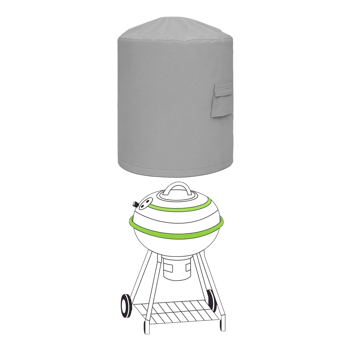 Kettle Grill Cover - custom fit protective cover - view 2