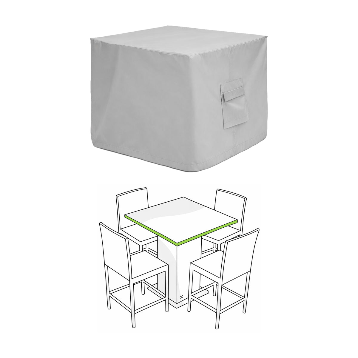 Custom Square / Rectangle Dining Table Chair Set Cover – Style 5