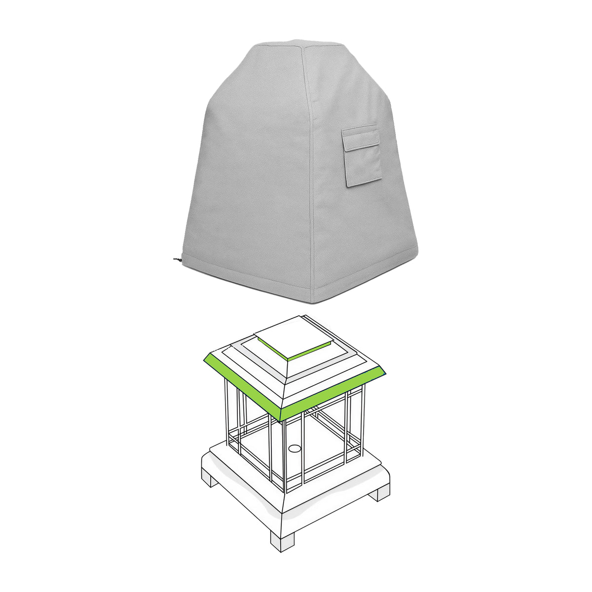 Custom Fire Column Cover - Style 8 - custom fit protective cover - view 2