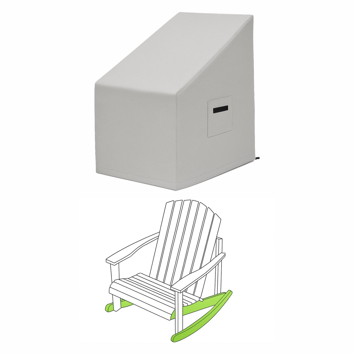 Custom Rocking Adirondack Chair Cover - custom fit protective cover - view 2