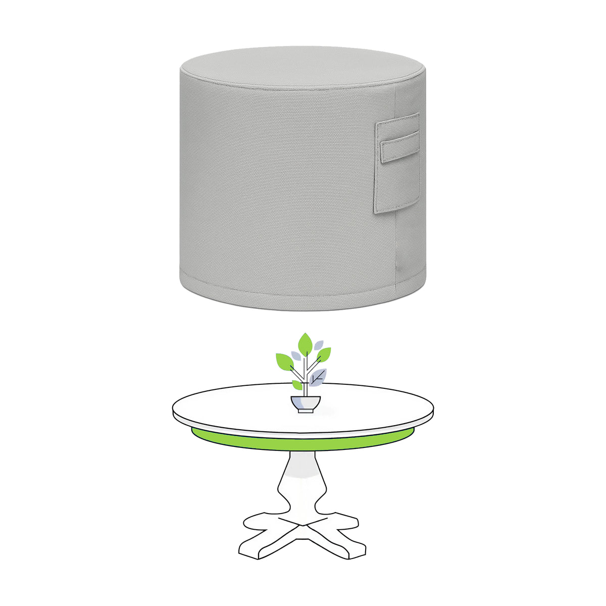 Custom Round Accent Table Cover - custom fit protective cover - view 2