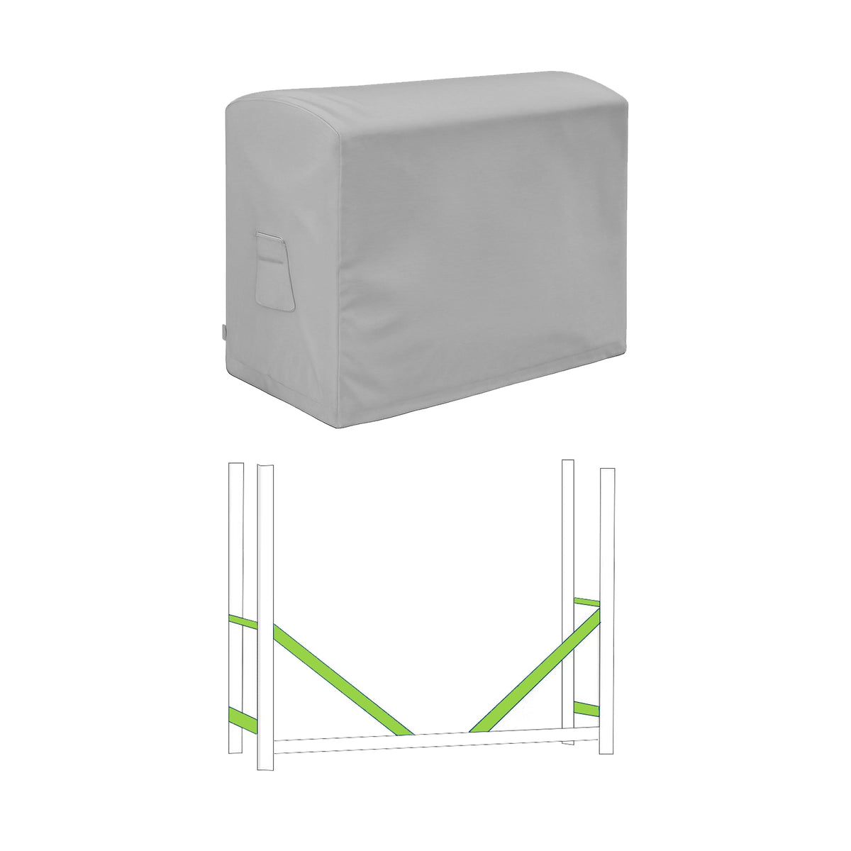 Custom Rectangle Firewood Rack Cover