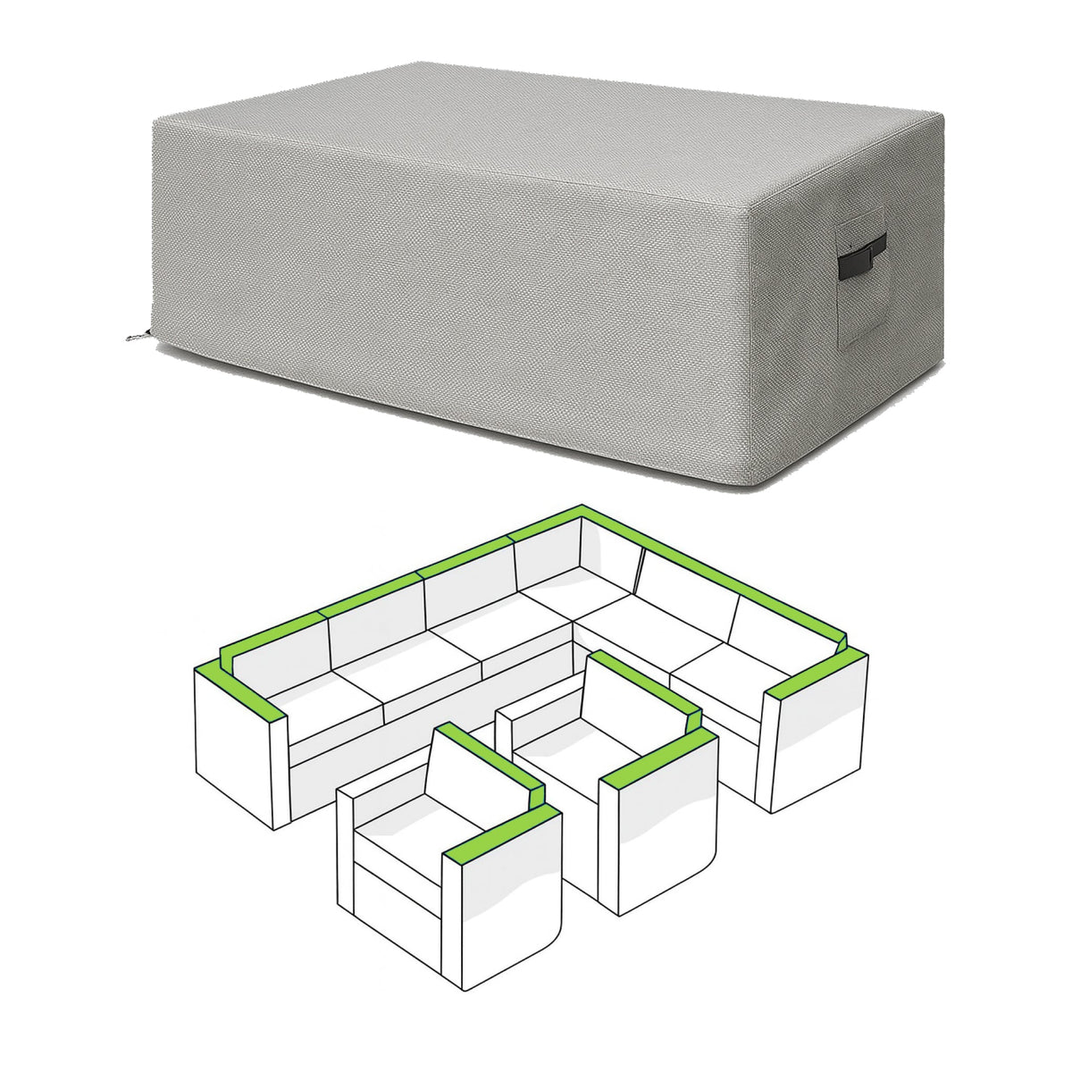 Custom Full Sectional Set Cover - custom fit protective cover - view 2
