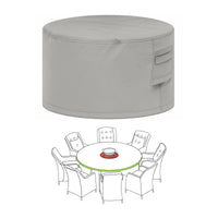 Custom Round Fire Pit with Chair Set Cover - custom fit protective cover