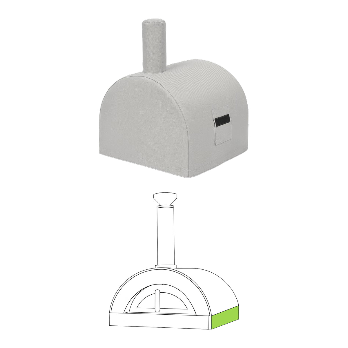 Custom Wood-Fired Pizza Oven Cover - custom fit protective cover - view 2