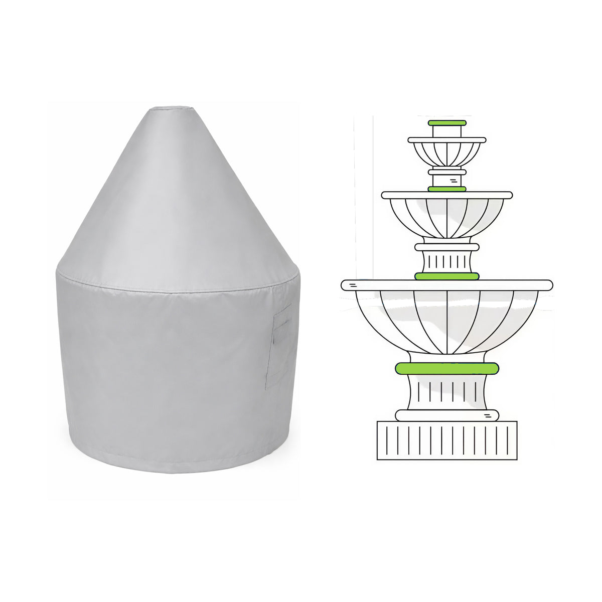 Custom Fountain Cover - custom fit protective cover - view 2