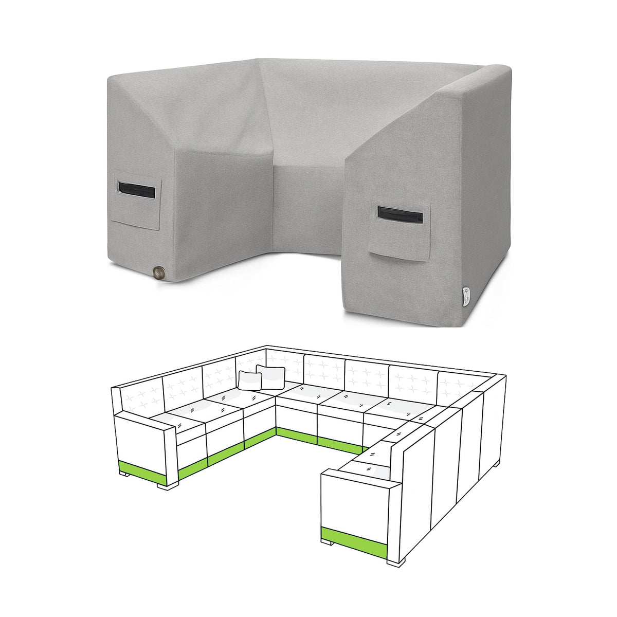 Custom U shaped Couch Covers - Style 3