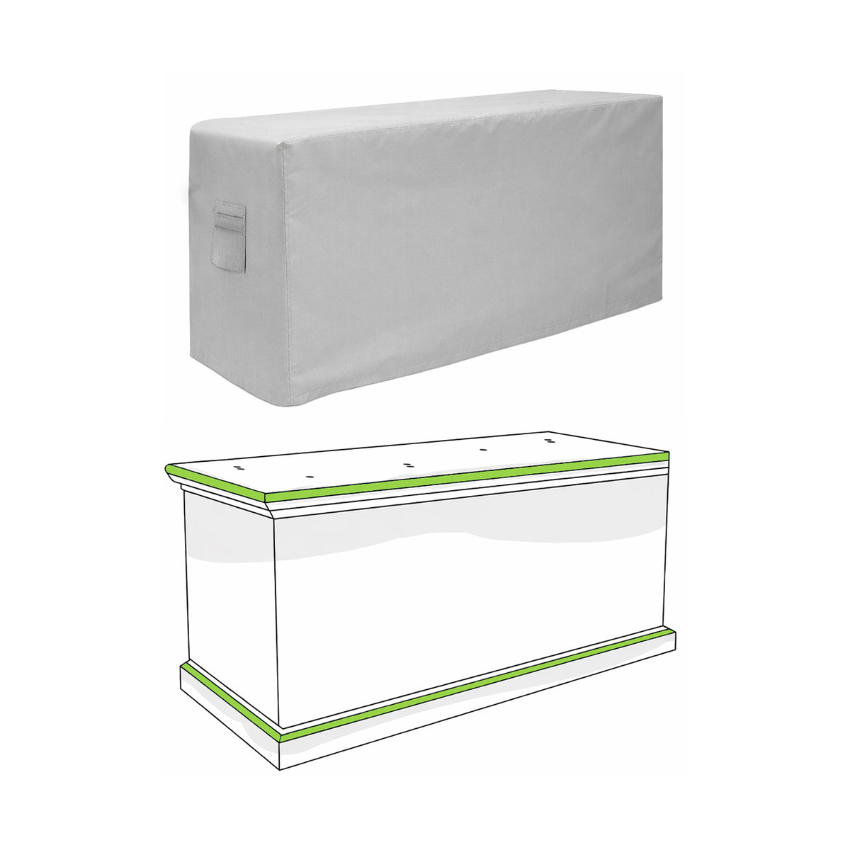 Custom Cushion Storage Chest Cover - custom fit protective cover - view 2