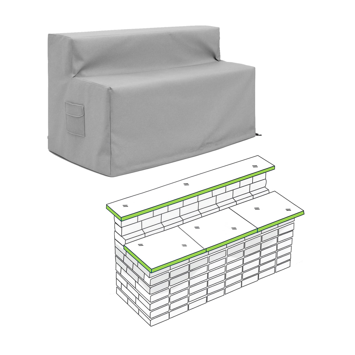 Custom Built-in Countertop Bar Island Cover - custom fit protective cover - view 2