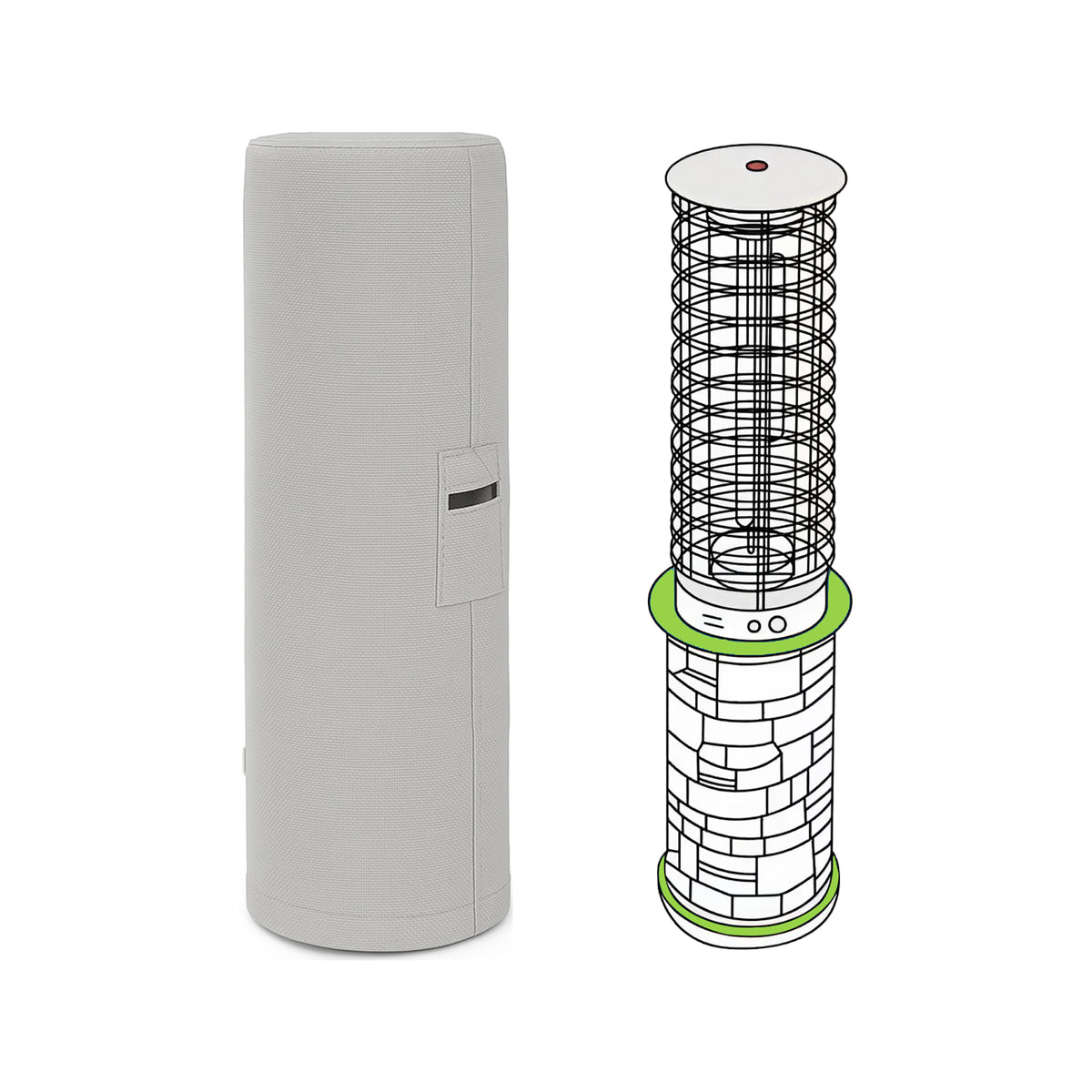 Custom Fire Column Cover - Style 5 - custom fit protective cover - view 2